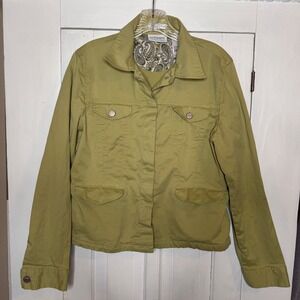 Villager Liz Claiborne Size 10 Sage Green Fall Utility Jacket Cotton Stretch
